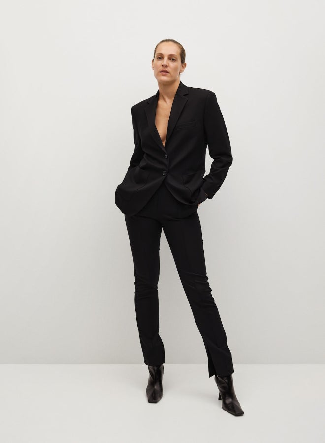 Essential Structured Tailored Front Pocket Details Blazer Black