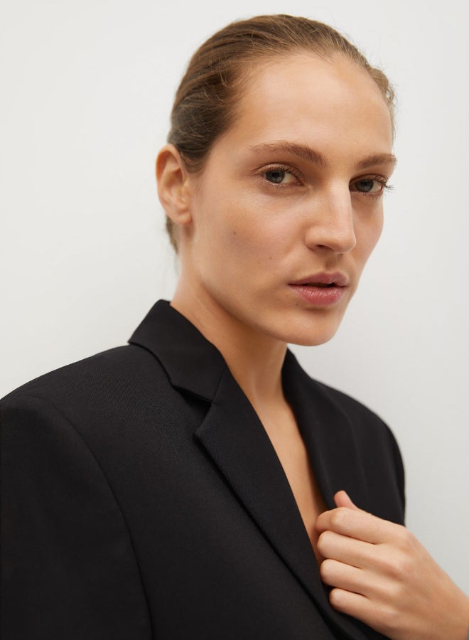 Essential Structured Tailored Front Pocket Details Blazer Black