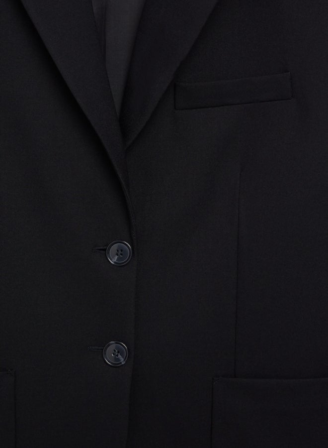 Essential Structured Tailored Front Pocket Details Blazer Black