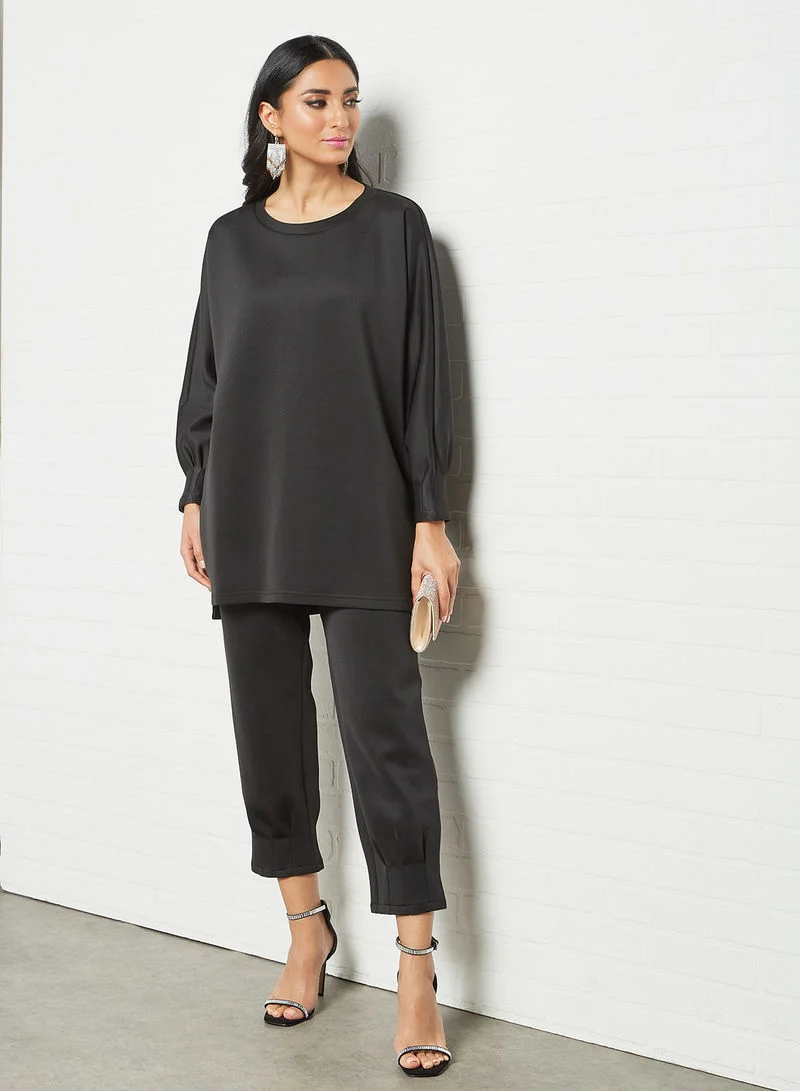 DESERT COVE FASHION Hem Detail Pants Black