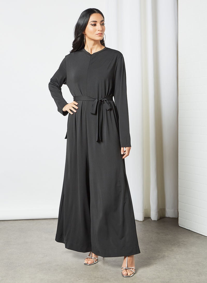 DESERT COVE FASHION - Modest Wide Leg Jumpsuit Black - Image 1