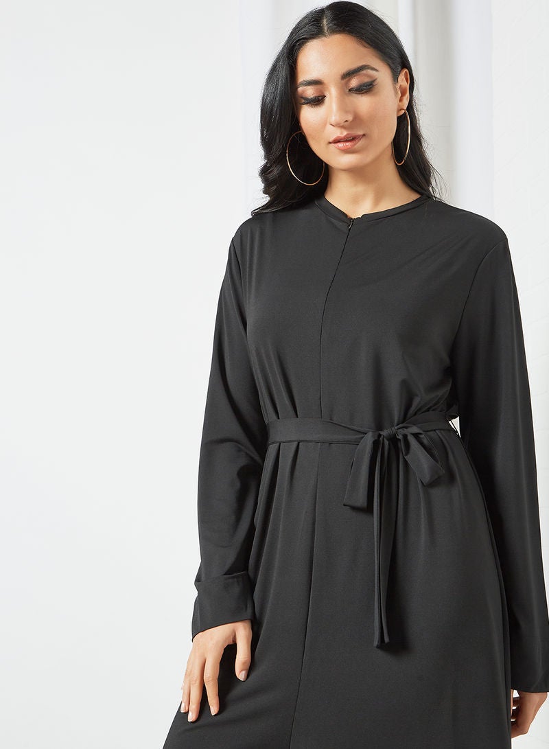 DESERT COVE FASHION - Modest Wide Leg Jumpsuit Black - Image 1