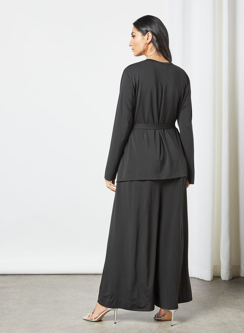 DESERT COVE FASHION - Modest Wide Leg Jumpsuit Black - Image 1