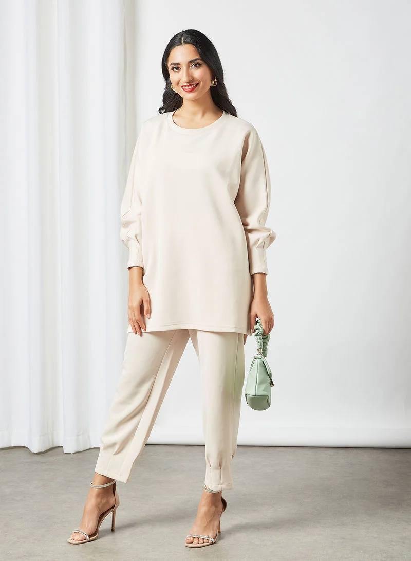 DESERT COVE FASHION Round Neck Modest Top Nude