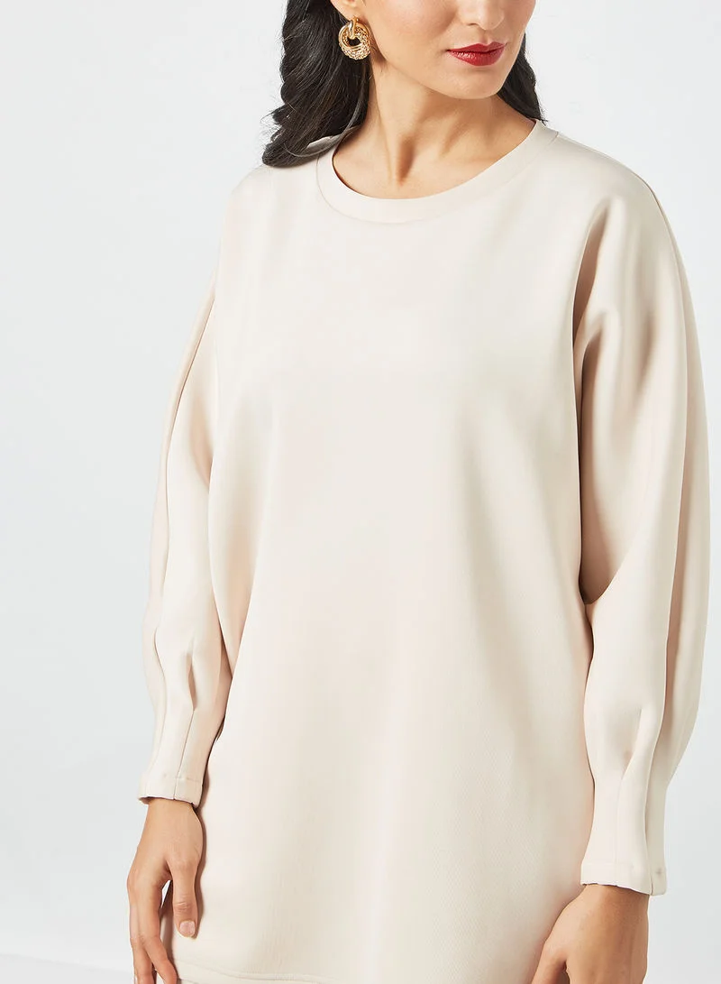 DESERT COVE FASHION Round Neck Modest Top Nude