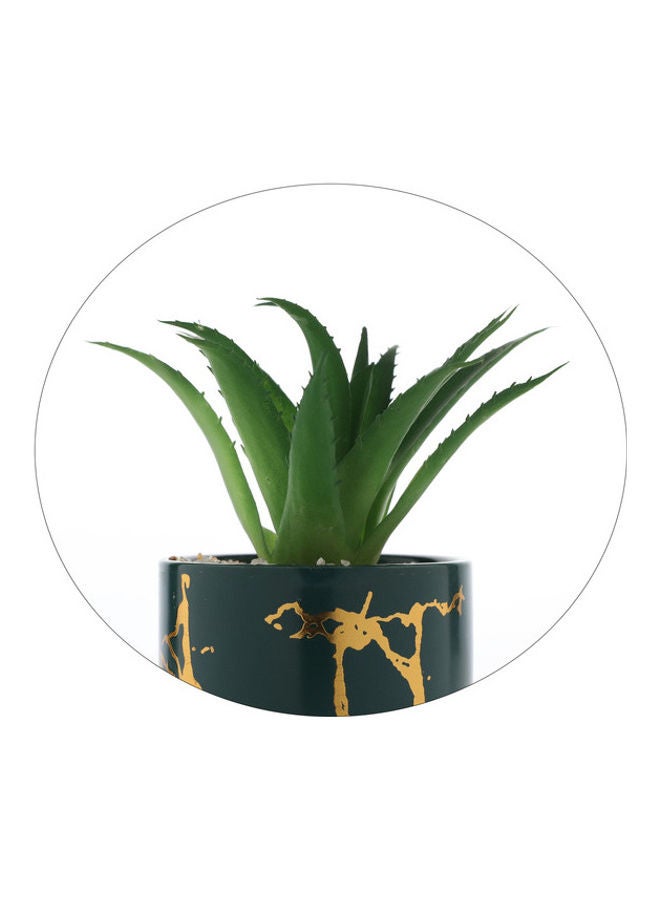 DRAMA HOME Artificial Plant With Pot Green/Black 16x8x8cm  - Image 2