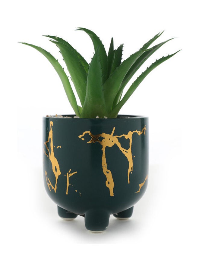 DRAMA HOME Artificial Plant With Pot Green/Black 16x8x8cm  - Image 1