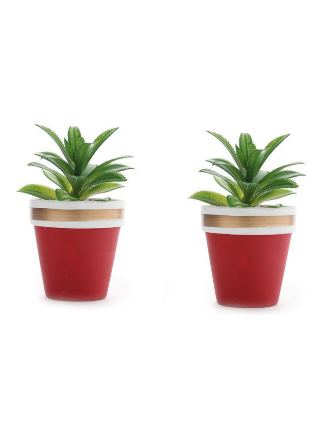 DRAMA HOME 2-Piece Artificial Plant With Pot Multicolour 17x8x5cm  - Image 1