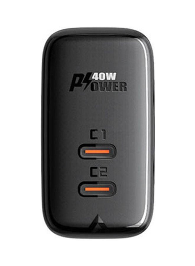 ACEFAST Pd40W(Usb-C+Usb-C) Dual Port Charger (Eu) Black - Image 3