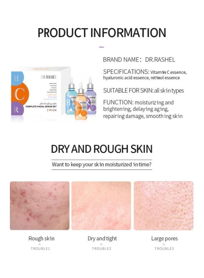 3-Piece Complete Facial Serum Set 3 x 30ml