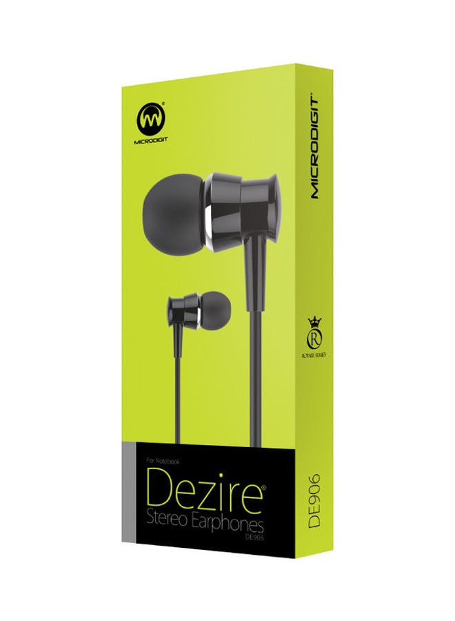 ميكرو ديجيت سمّاعة أذن داخلية ديزير DE906/BL سلكية بصوت ستيريو أسود - Image 2