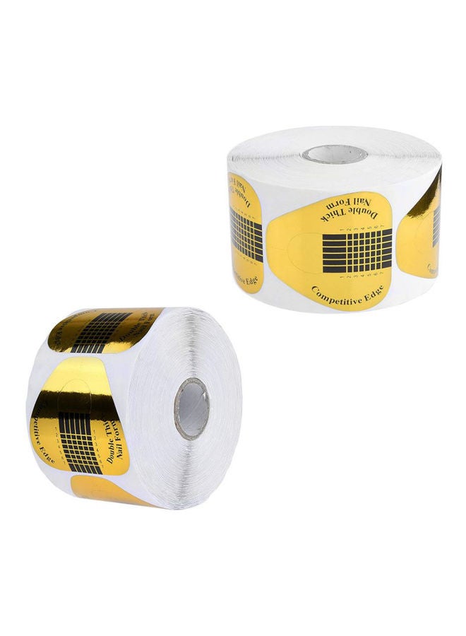 Elite Acrylic Nail Form Sticker Roll White/Gold - Image 4