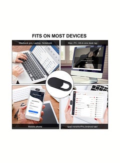 O Ozone Pack of 8 Camera Cover Webcam Slider Compatible for MacBook, Laptops, Webcams, Cell Phones Black  - Image 2