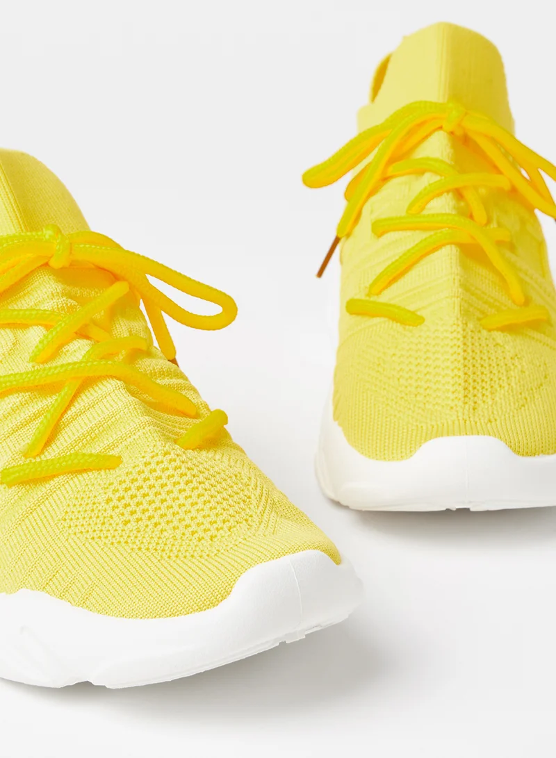 LABEL RAIL Mesh Sneakers Yellow