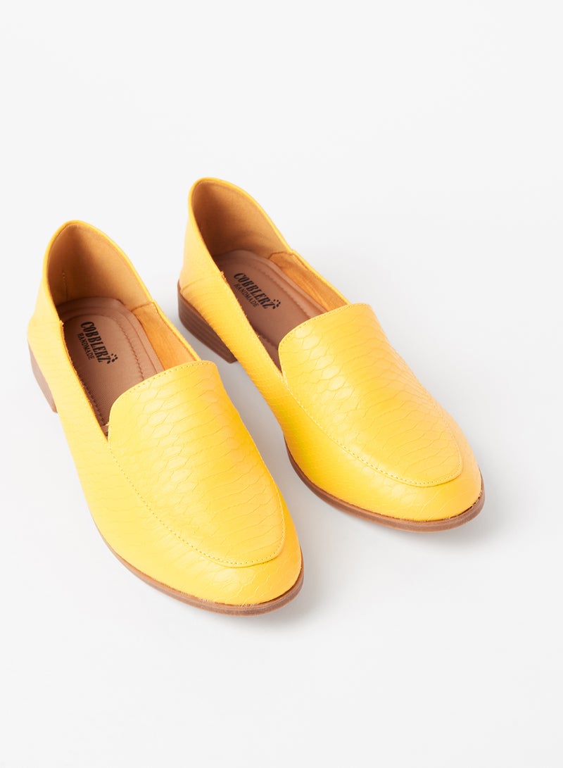 Cobblerz - Textured Stylish Loafers Mustard - Image 1