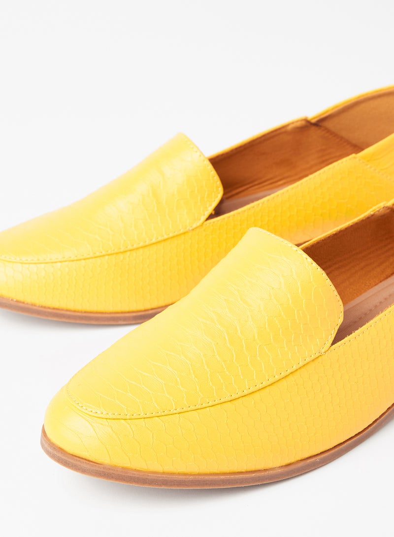 Cobblerz - Textured Stylish Loafers Mustard - Image 1