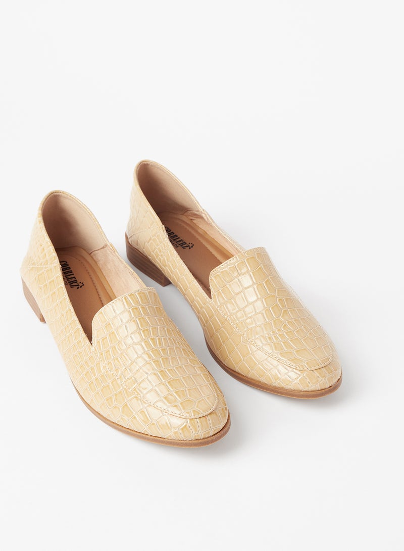 Cobblerz - Textured Stylish Loafers Beige - Image 1