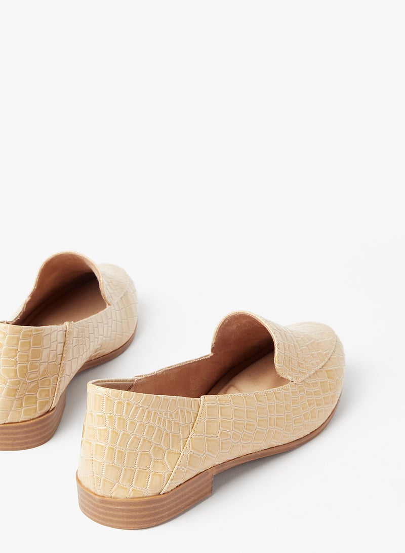 Cobblerz - Textured Stylish Loafers Beige - Image 1