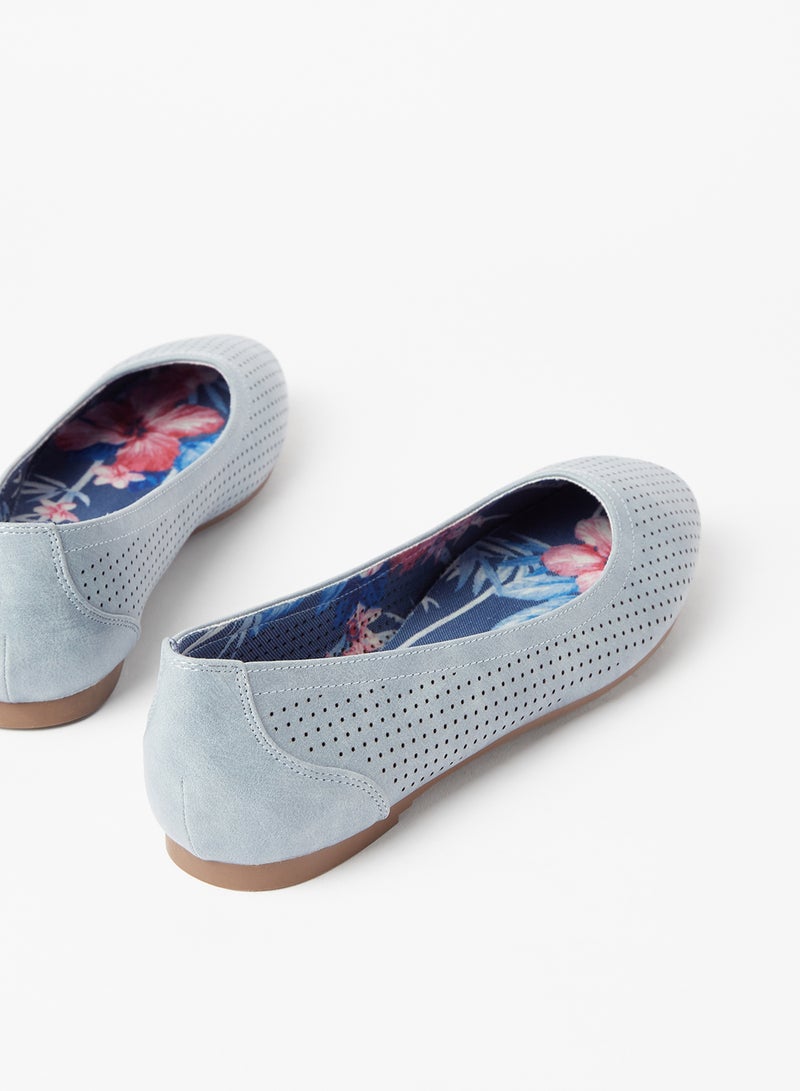 Cobblerz - Cut Out Detailed Ballerina Blue - Image 1