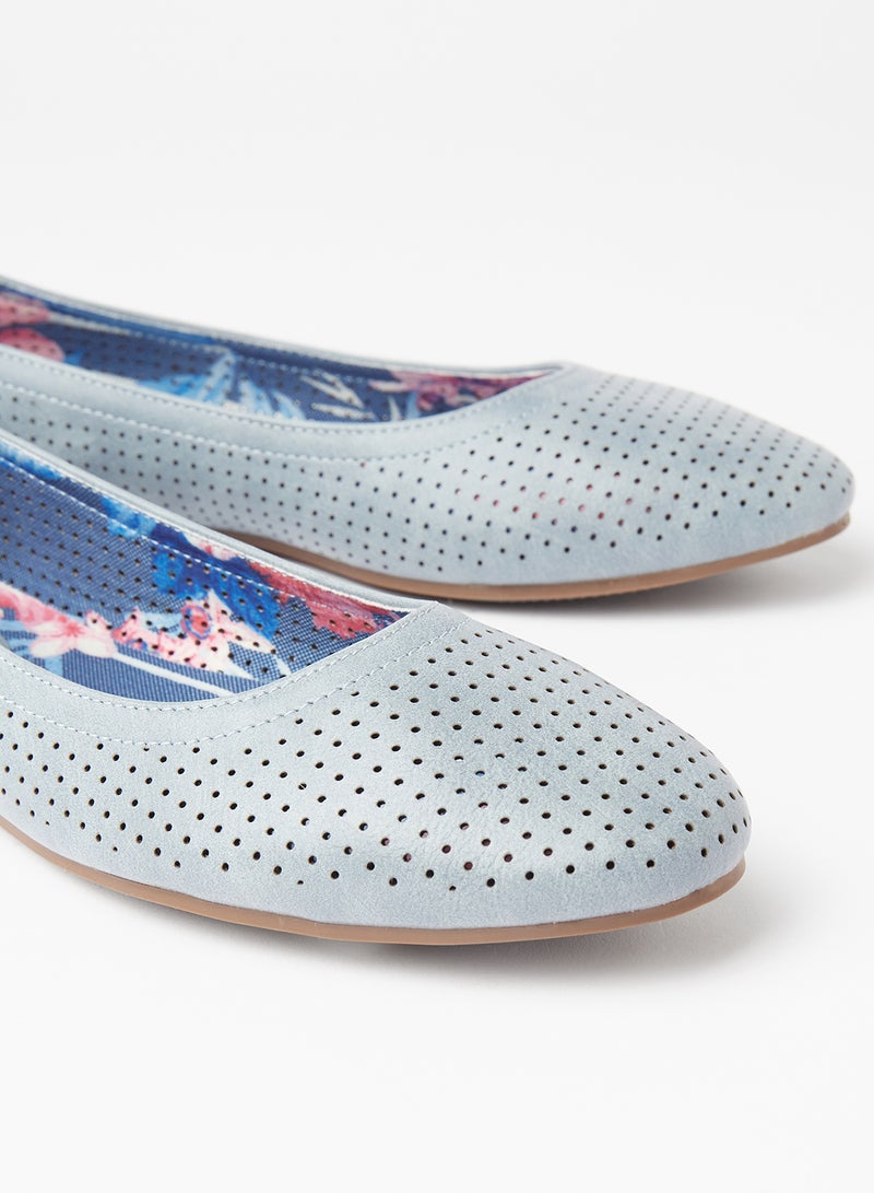 Cobblerz - Cut Out Detailed Ballerina Blue - Image 1