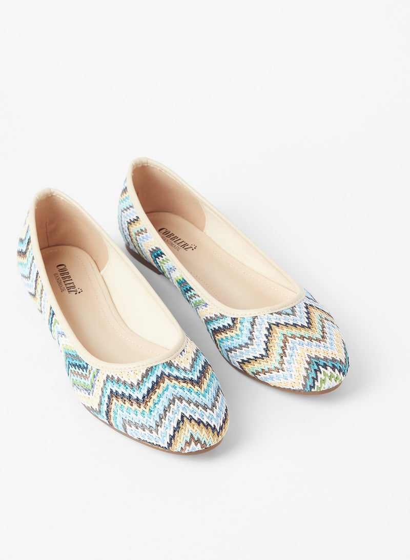 Cobblerz - Striped Detailed Ballerina Multicolour - Image 1