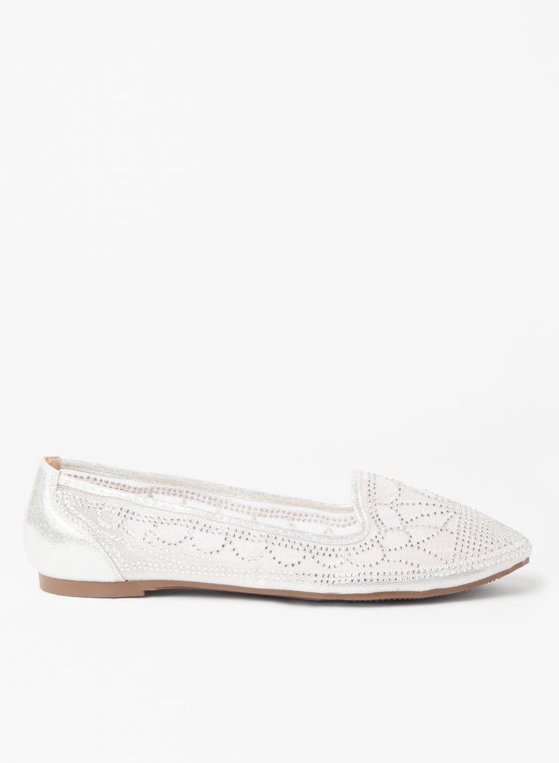 Cobblerz - Embellished Stylish Ballerina Silver - Image 1