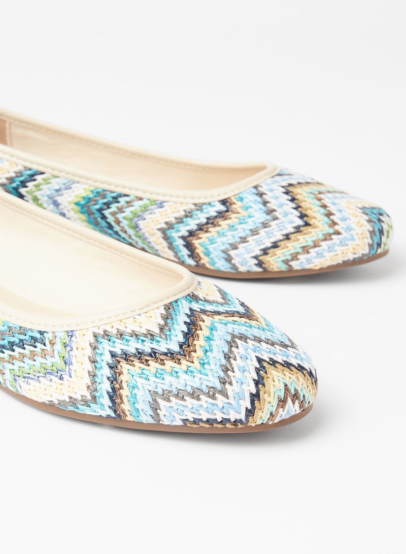 Cobblerz - Striped Detailed Ballerina Multicolour - Image 1