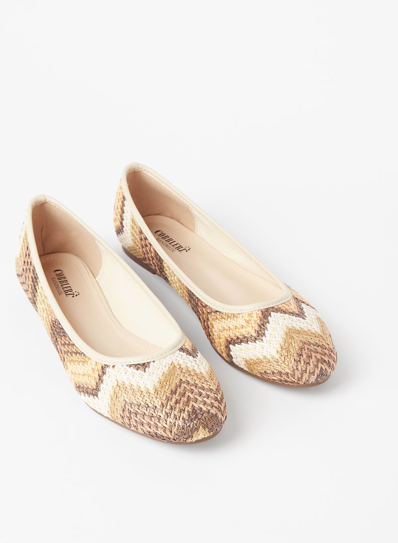 Cobblerz - Striped Detailed Ballerina Multicolour - Image 1