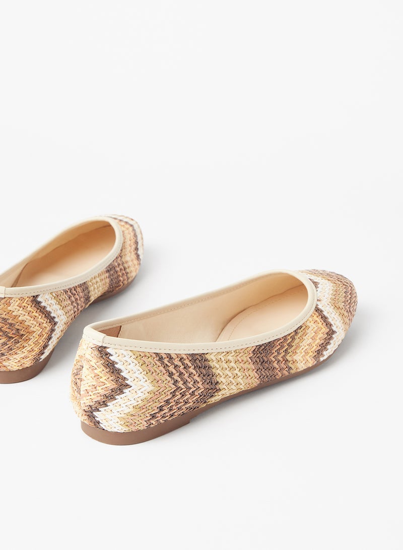 Cobblerz - Striped Detailed Ballerina Multicolour - Image 1