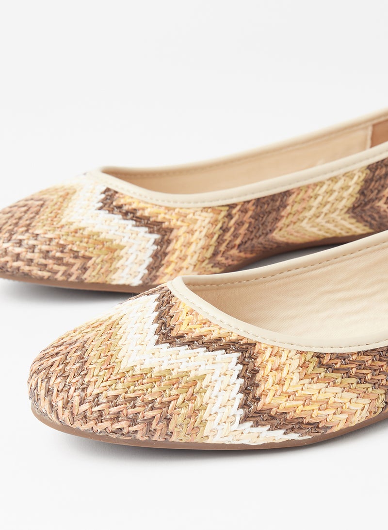 Cobblerz - Striped Detailed Ballerina Multicolour - Image 1