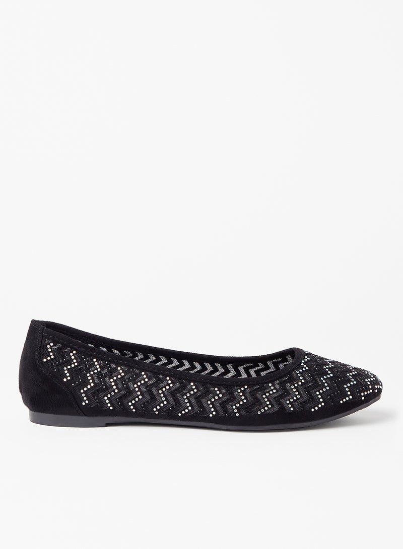 Cobblerz - Embellished Stylish Ballerina Black - Image 1