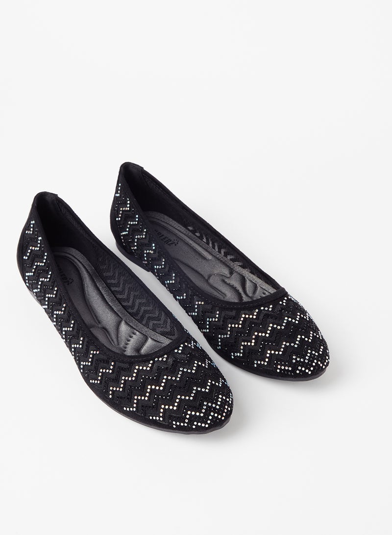 Cobblerz - Embellished Stylish Ballerina Black - Image 1