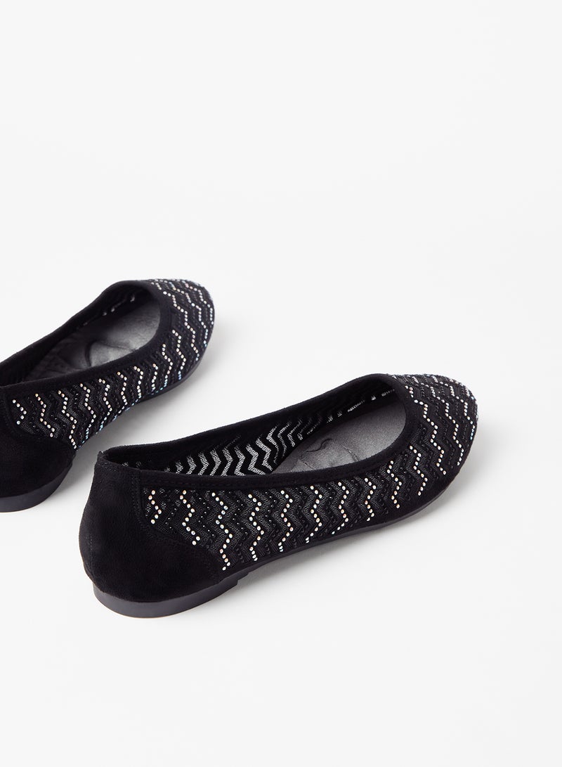 Cobblerz - Embellished Stylish Ballerina Black - Image 1