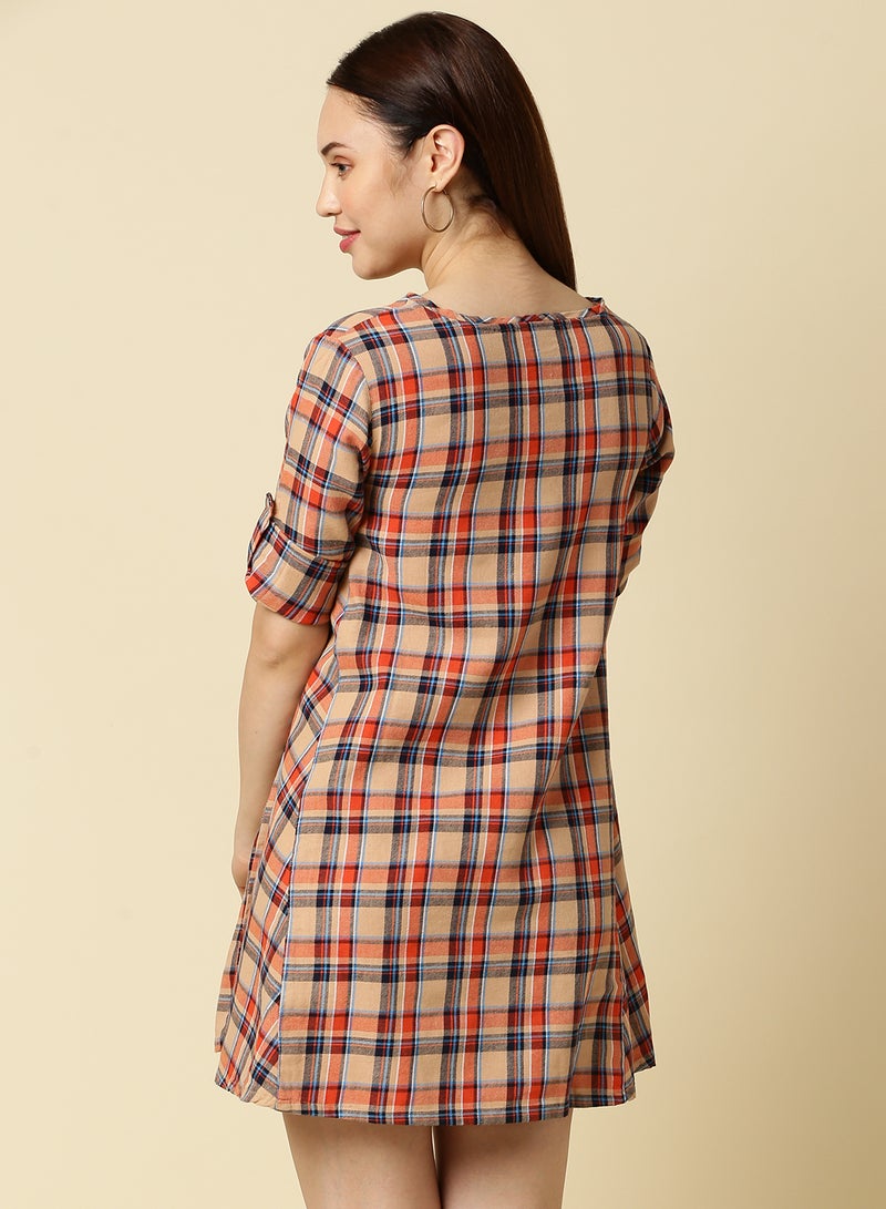 OFFROAD - Checkered Mini Dress Multicolour - Image 1