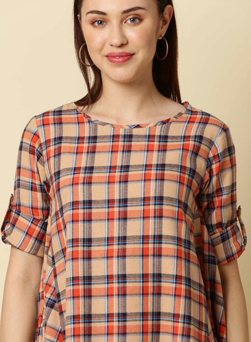 OFFROAD - Checkered Mini Dress Multicolour - Image 1