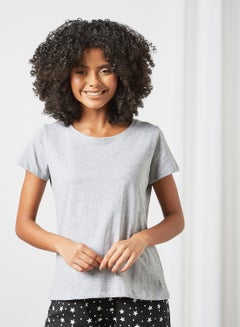 Plain Loungewear T-Shirt Grey Melange