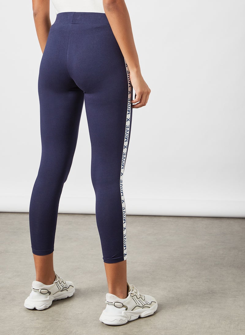 DELA Side Tape Detail Leggings Navy Blue  - Image 2