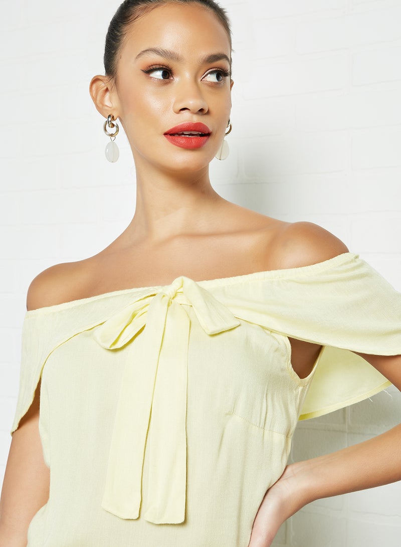 Aila - Solid Pattern Blouse Lemon Yellow - Image 1