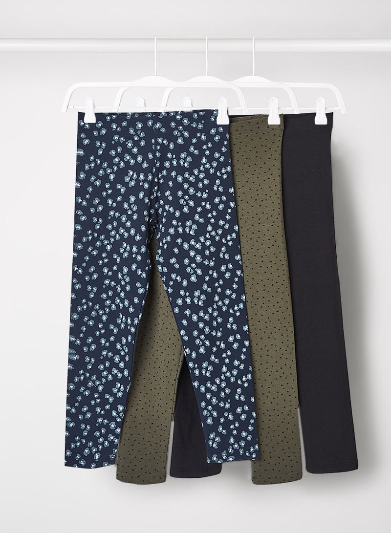 مانجو مجموعة بناطيل ضيقة بطبعة للأطفال والمراهقين من 3 قطع - Image 1