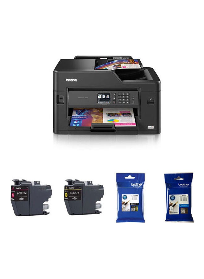 brother Color Mfc Printer With Lc3717M Inkbenefit  + Lc3717Y Ink Toner Cartridge  +  Lc3717C Ink Cartridge  + Brother Ink Benefit Lc3717Bk Black  - Image 1