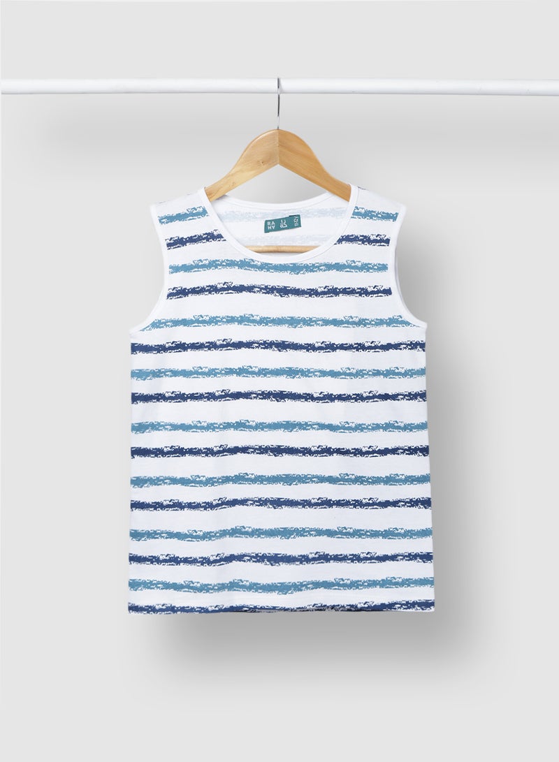 RAHA Boys Trendy Comfortable Stylish T-Shirt Blue / White  - Image 1