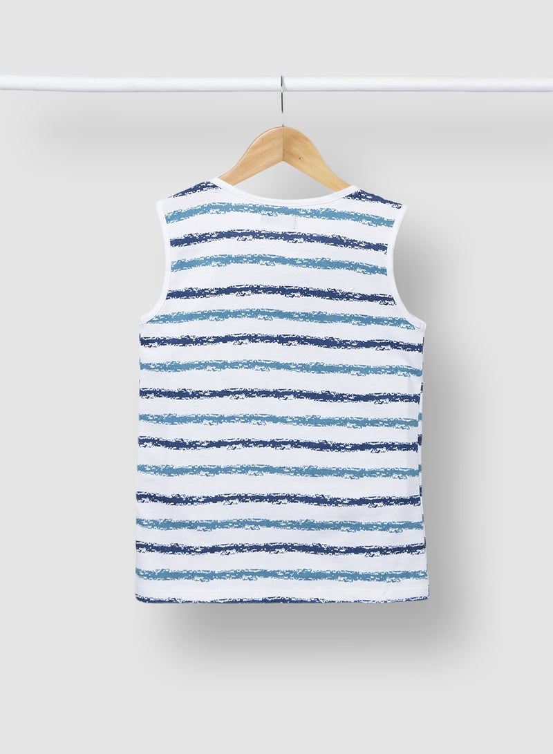 RAHA Boys Trendy Comfortable Stylish T-Shirt Blue / White  - Image 2