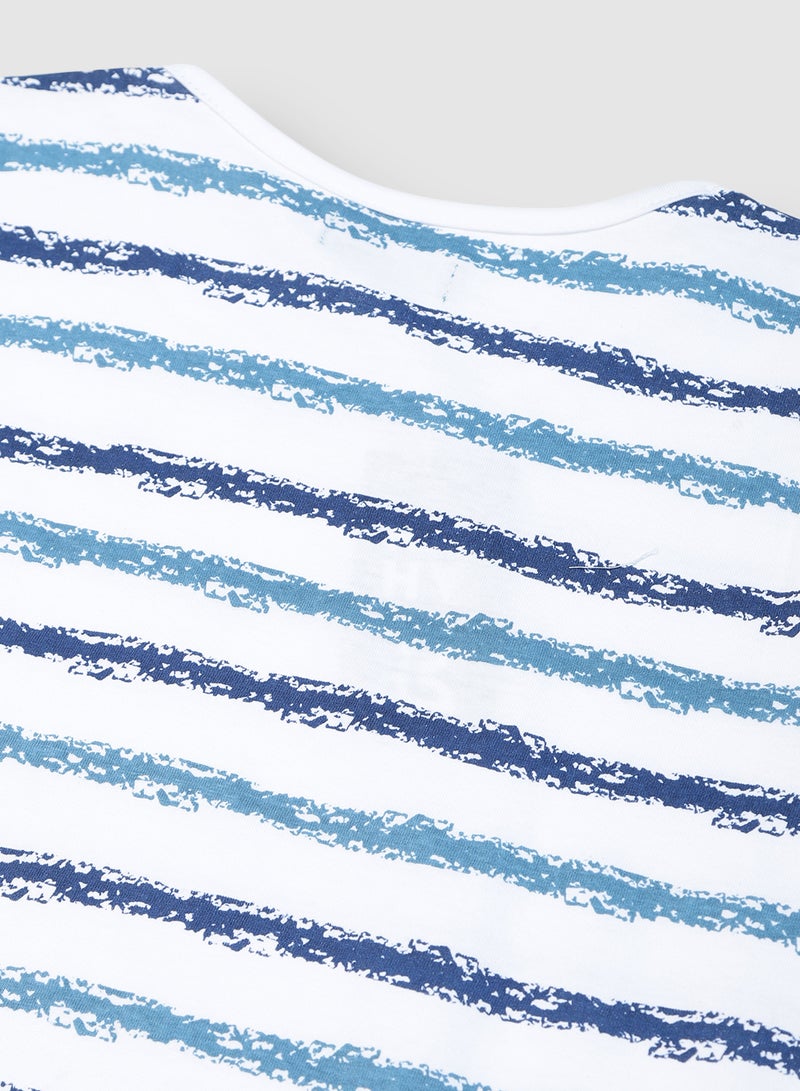 RAHA Boys Trendy Comfortable Stylish T-Shirt Blue / White  - Image 4