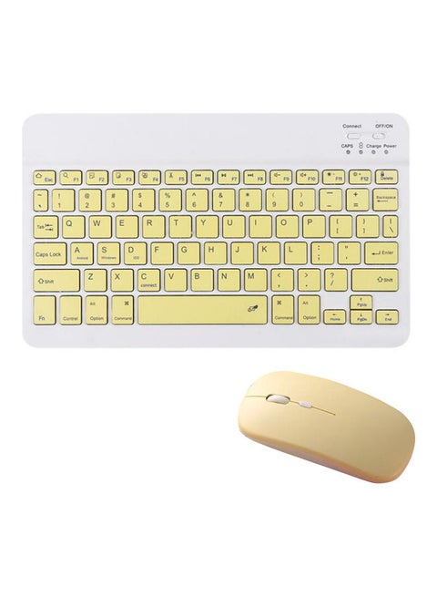 Ultra Slim Design Rechargeable Tablet Wireless Keyboard and Mouse Yellow