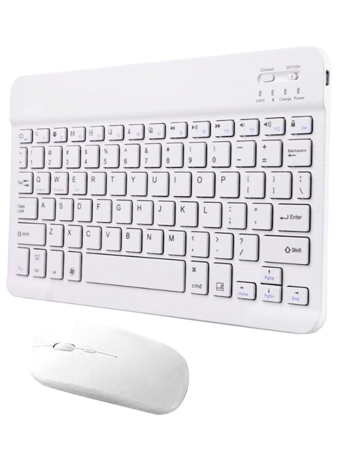 Generic - Rechargeable Tablet Wireless Keyboard and Mouse White - Image 1
