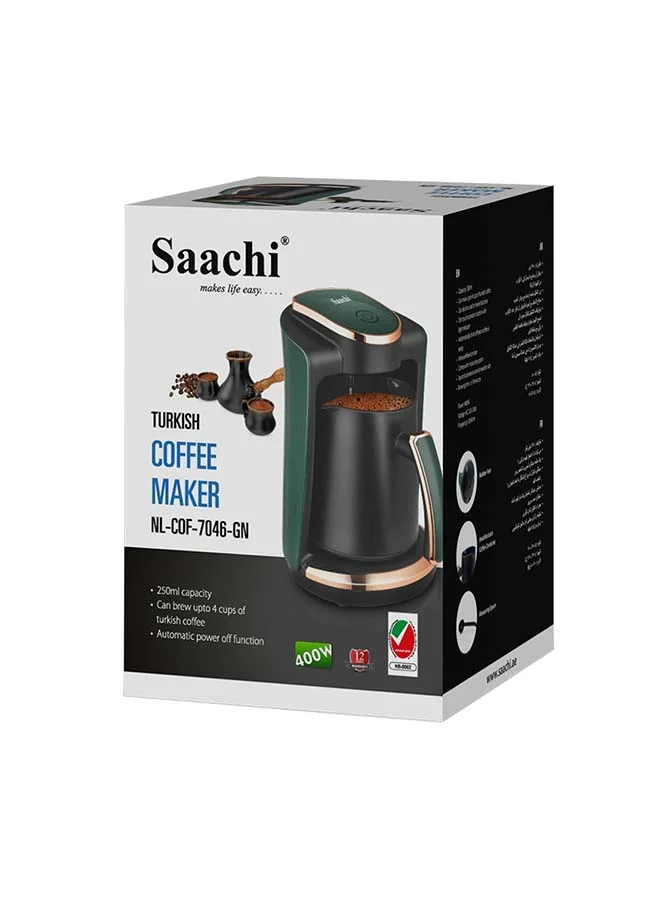 Saachi Turkish Coffee Maker Can Make Upto 4 Cups of Coffee in 5 Minutes or Less 250 ml 400 W NL-COF-7046-GN Green