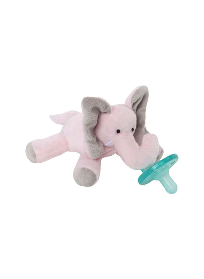WubbaNub - Elephant Plush Animal With Pacifier, Pink , 0-6 Months - Image 1