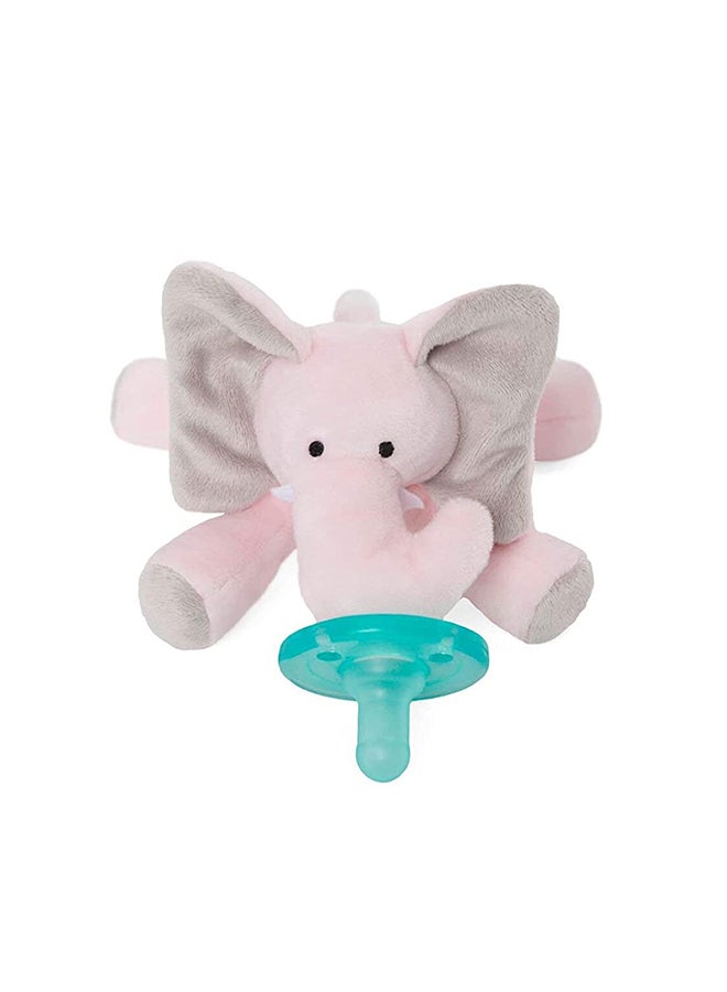 WubbaNub - Elephant Plush Animal With Pacifier, Pink , 0-6 Months - Image 1