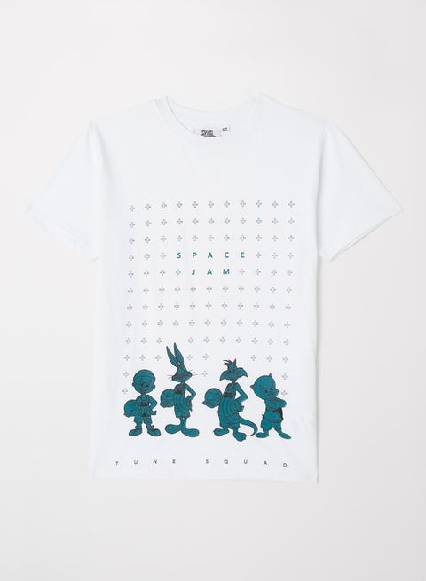 Boys Crew Neck Short Sleeve T-Shirt Powder white