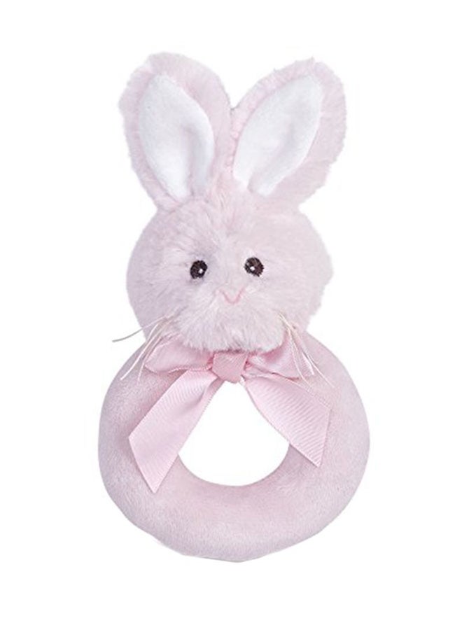 Bearington Collection Bunny Plush Stuffed Animal Soft Ring Rattle  - Image 1